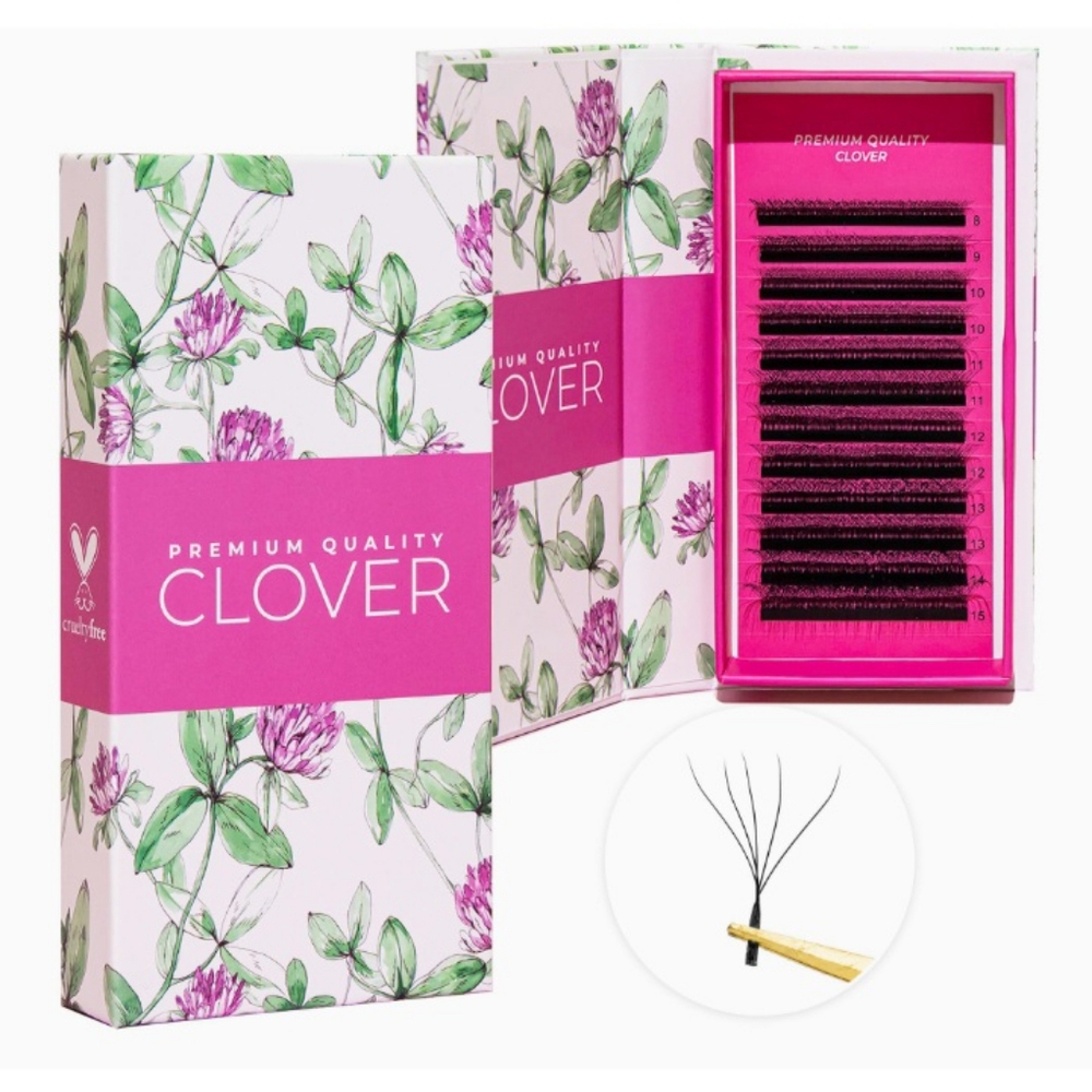 LLBA 5D W-Shaped Soft Clover Eyelashes Extension, 0.07mm thick D Curl